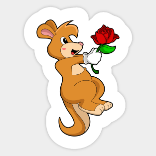 Kangaroo with Flower Sticker